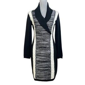 Calvin Klein Midi Sweater Dress Women’s S Black Winter Fall Cozy Comfy
